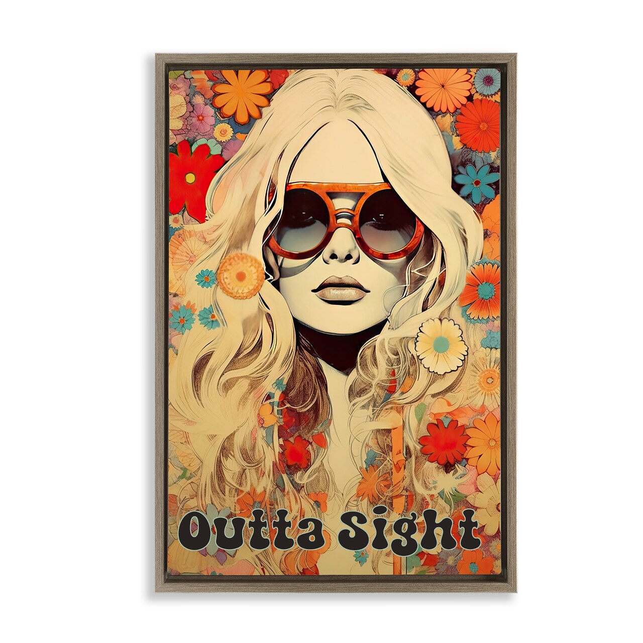 Stupell Industries Outta Sight Hippie Girl Floating Frame, design by Sasha